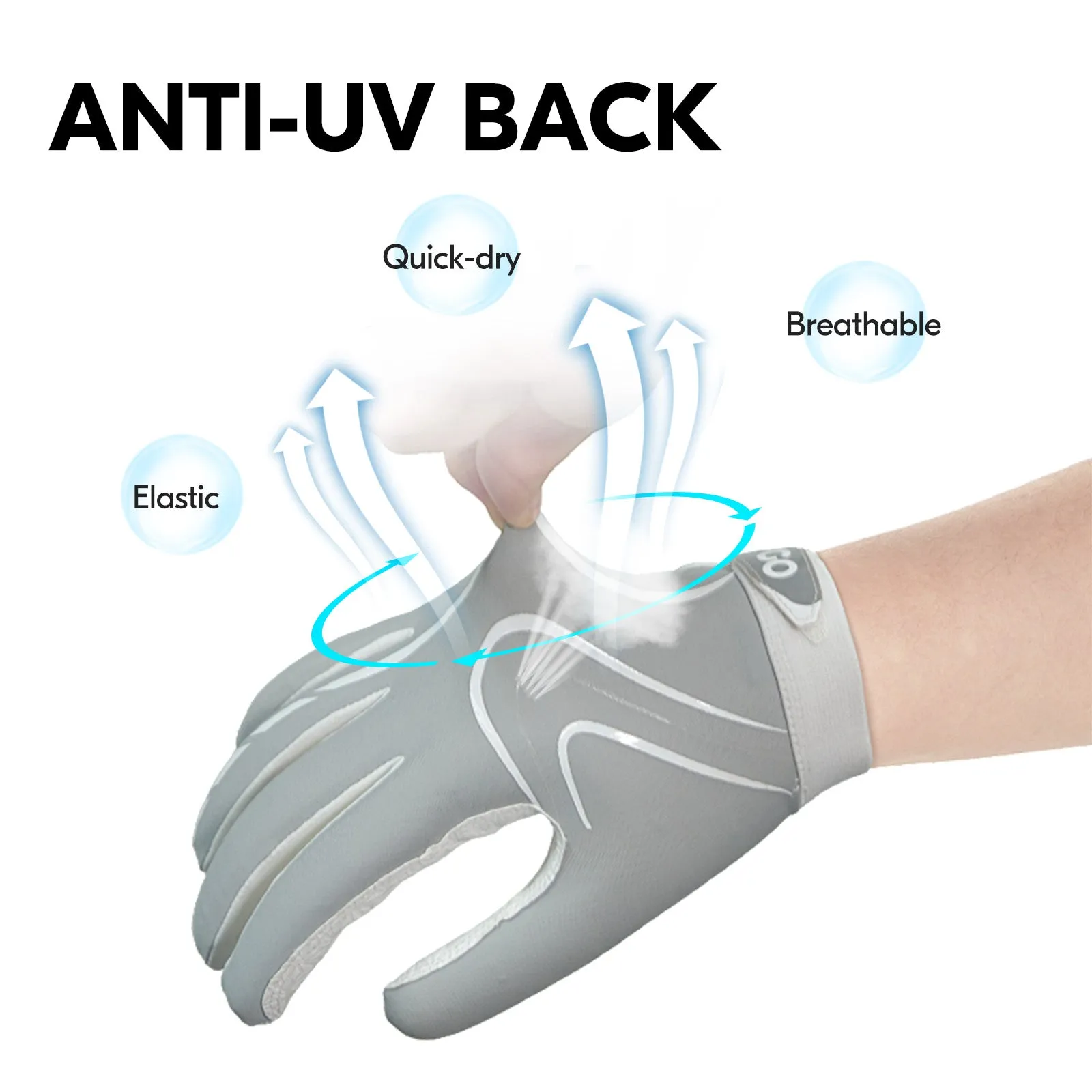 VGO 1pair UV Protection Summer Outdoor Gloves for unisex-adult with cool feeling,Anti-UV Gloves Sun Protective UPF 50  Full Finger Muti-purpose Gloves,Breathable,Anti-slip(AL2518)