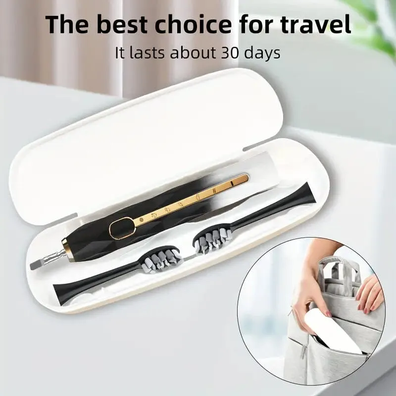 Waterproof USB Rechargeable Electric Toothbrush with 10 Replaceable Toothbrush Heads, Charger and Case