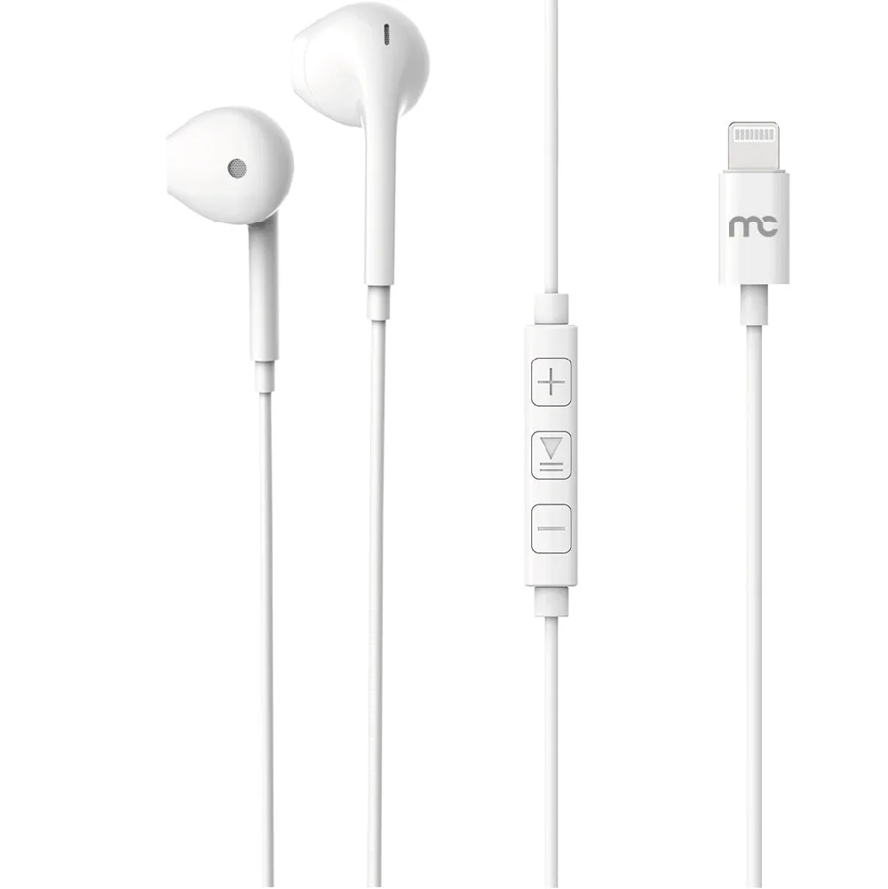 WIRED STEREO HEADSET WITH MFI LIGHTNING CONNECTOR WHITE